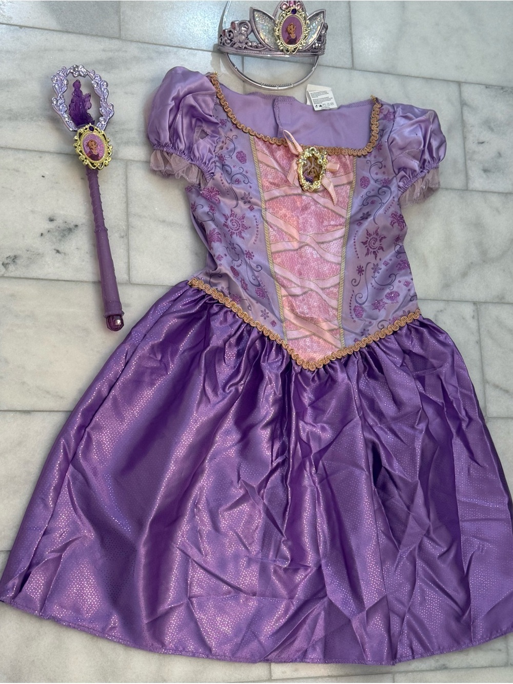 Disney Rapunzel Princess Dress Tiara & Wand Set. EUC. - Picture 2 of 11